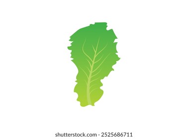 Diseño fresco del logotipo de la lechuga verde, ensalada verde de las hojas, concepto del diseño del Vector