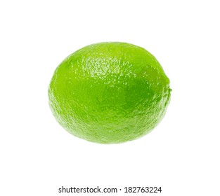Fresh Green Lime Isolated on White Background. Vector Illustration.