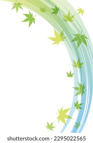 Arce y curvas verdes, ilustración vectorial