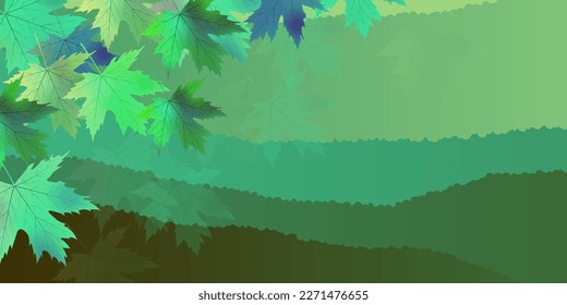 Fresh green maple leaf background