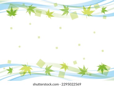 Líneas de arce y ondulación verdes, ilustraciones vectoriales