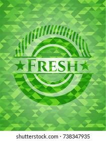 Fresh green mosaic emblem