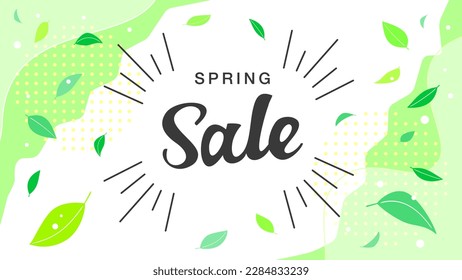 Fresh green new life, spring plant spring sale vector background illustration material