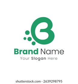 Fresh Green Organic Logo Symbol Combining Letter B with Abstract Design Elements