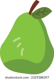 Frische grüne Birne im flachen Stil, Birnensymbol für die Website