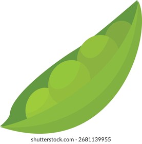 Fresh green peas icon Vector Illustration Perfect for food design, healthy lifestyle graphics, kitchen icons, restaurant menus, and digital art projects