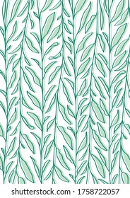 Fresh green sage transparent pattern