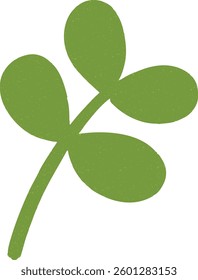 Fresh Green Shamrock Vector - Hand-Drawn Natural Element for Simple Designs