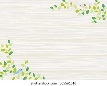 Fresh green and small bird frame material