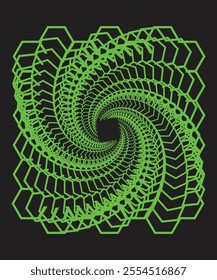  A fresh green spiral design inspired by nature and geometry, ideal for eco-friendly themes or artistic projects.