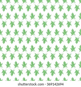 Fresh green spring leaves. Seamless pattern background. Vector.