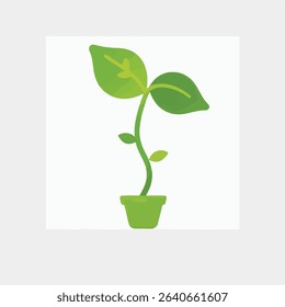 Fresh green sprout in pot, new beginnings illustration