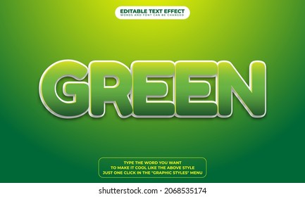 Fresh Green Text Style Effect with Editable Text