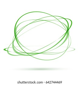fresh green tornado moving swing swirl abstract ellipses. vector illustration