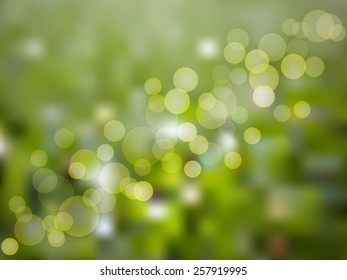 Fresh green vector background , bokeh effect, beautiful trendy backdrop