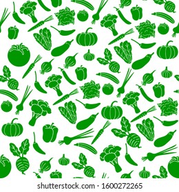 fresh green vegetables pattern design vector
