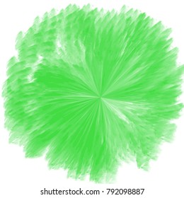 fresh green watercolor circle pattern with center focused lines and fringed border on white background, vector illustration
