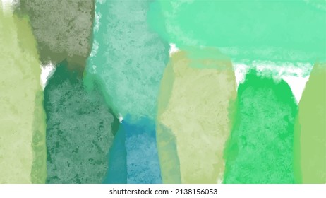 fresh green watercolor surface with splatters on white background, vector illustration