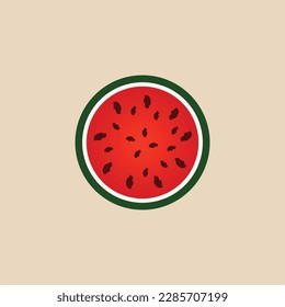 fresh green watermelon cartoon vector illustration Slice and whole of  fresh watermelon fruit flat clipart illustrations