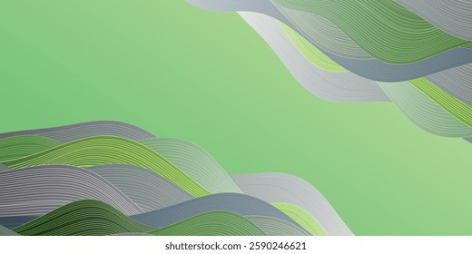 fresh green wave pattern background