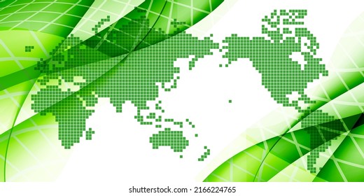 Fresh green wave world map