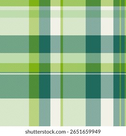 Fresh green and white plaid pattern.  Ideal for textile design, fashion, or website backgrounds. This vibrant, seamless texture offers a modern take on a classic style.