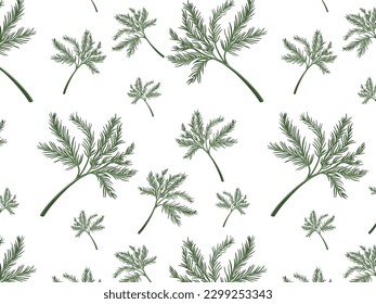 fresh greens, pick for food, pattern seamless, vector illustration