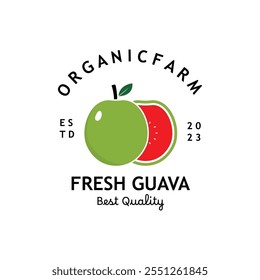 Fresh Guava Fruit Illustration Vector Graphic Design. Suitable For Fruit Trading Business and Fresh Fruit Juice.