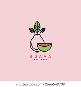 Plantilla de diseño de logotipo de guayaba fresca