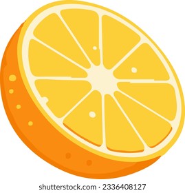 mitad fresca, frutos cortados de naranja aislados en fondo blanco. Tangerina. Fruta orgánica. Estilo plano. Ilustración vectorial para cualquier diseño.
