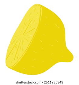 Fresh half Lemon fruit. Hand drawn vector illustration. Lemon fruit illustration for cards, designs, invitations, logos