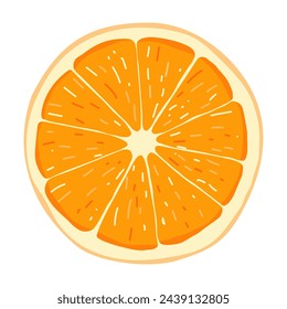 Fresh half orange fruit on white background. Vector illustration design