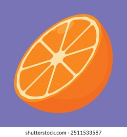 Fresh Half Orange Fruit vector. orange fruit icon. orange fruit slice vector