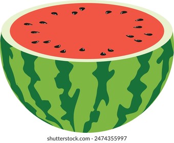 Fresh half of watermelon isolated