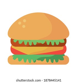 fresh hamburger fast food icon vector illustration design
