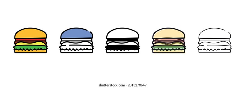 fresh hamburger vector type icon 