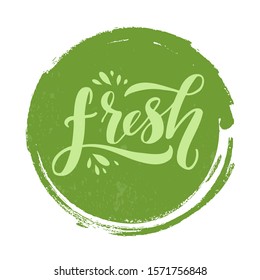 Fresh hand drawn lettering. Design for logo, label,poster, banner. Vector illustration.