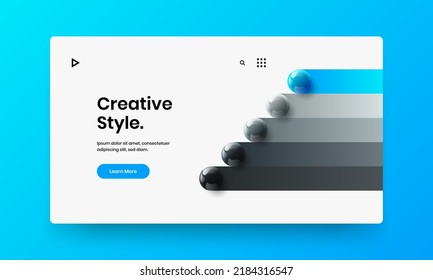 Fresh handbill design vector illustration. Simple 3D spheres landing page concept.