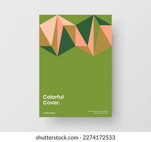 Fresh handbill design vector illustration. Abstract mosaic tiles book cover layout.