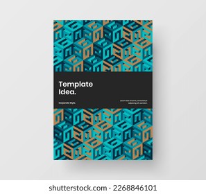 Fresh handbill vector design concept. Abstract geometric pattern annual report layout.