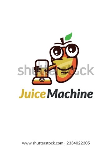 fresh happy mango mascot character and cartoon holding a juicer machine , fresh fruit juice vector logo illustration