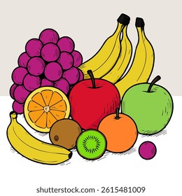 Fresh and healthy fruits logo vector image