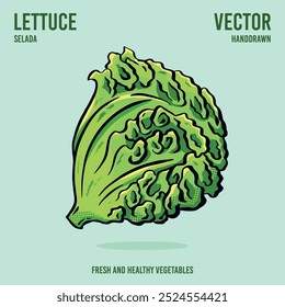 Ilustración vectorial de lechuga fresca y saludable