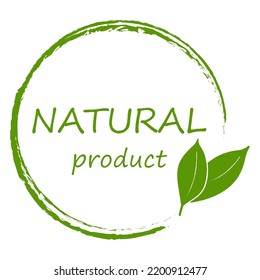 Fresh healthy organic vegan food logo labels and tags. Vector hand drawn illustration. Vegan food sign with leaves. Eco, bio, vegan food stickers template for organic and eco friendly products.