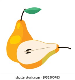 fresh healthy pear fruit vector design