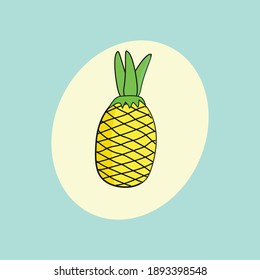 fresh and healthy pineapple vector to look at