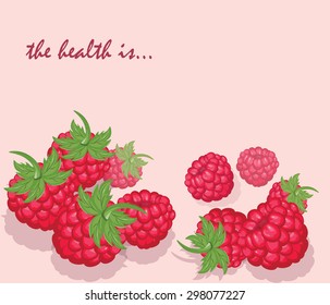 Fresh Healthy Red Raspberry background. Vector