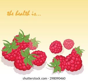 Fresh Healthy Red Raspberry background. Vector