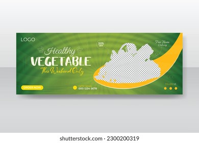 fresh and healthy vegetable restaurant facebook cover design