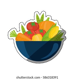 Fresh and healthy vegetables icon vector illustration graphic design